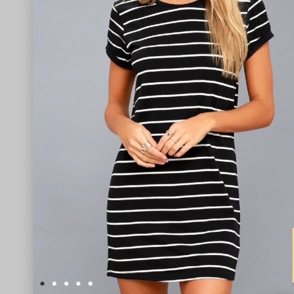 LULU’S CAFE SOCIETY STRIPED SHIRT DRESS CASUAL DRESS - Picture 5 of 15